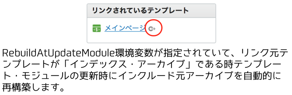 リンクされているテンプレートへのリンクの追加